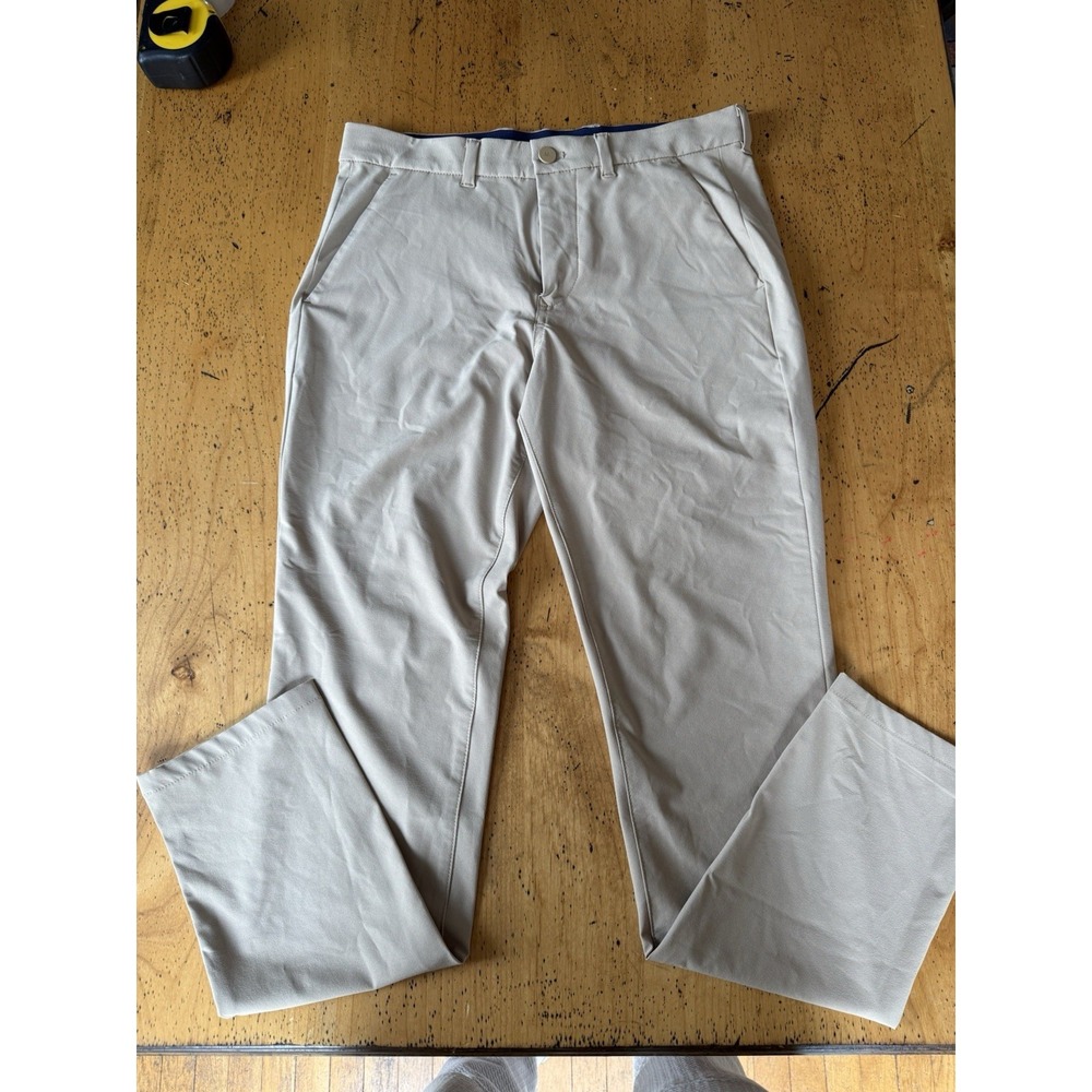 Mizzen + Main Helmsman Slim‎ Pants Mens 31x32 Khaki Performance Golf Casual